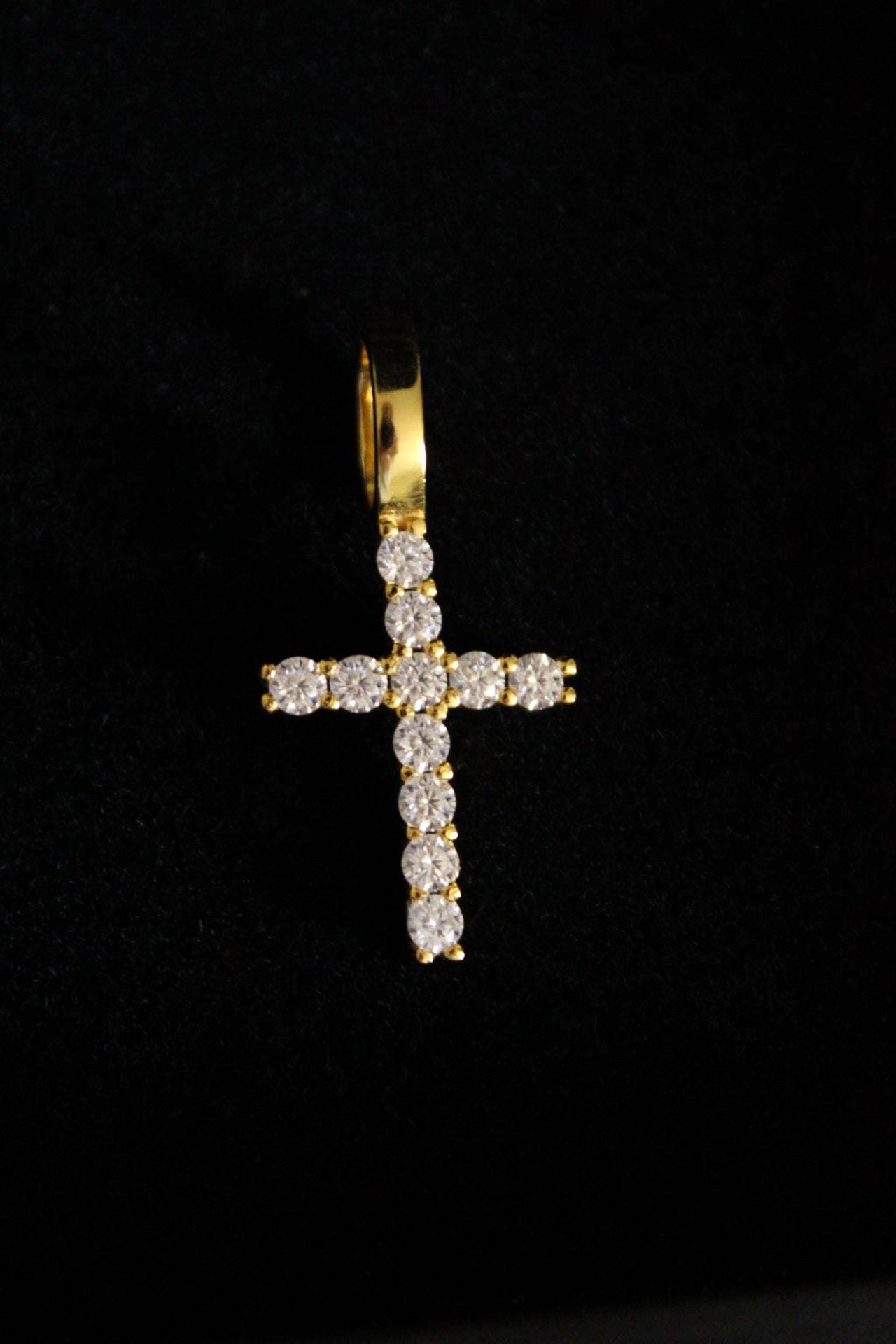 Moissanite Cross Pendant White Gold / 14K Solid Gold