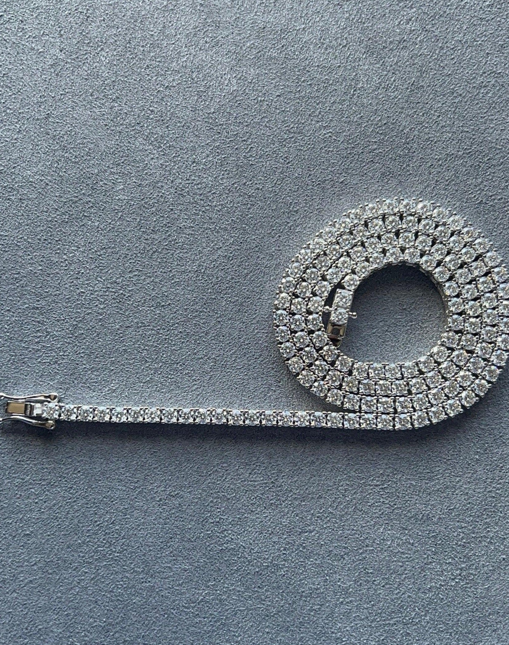 3MM Moissanite Diamond Tennis Necklace 925 Sterling VVS Tennis Chain Passes Diamond Tester