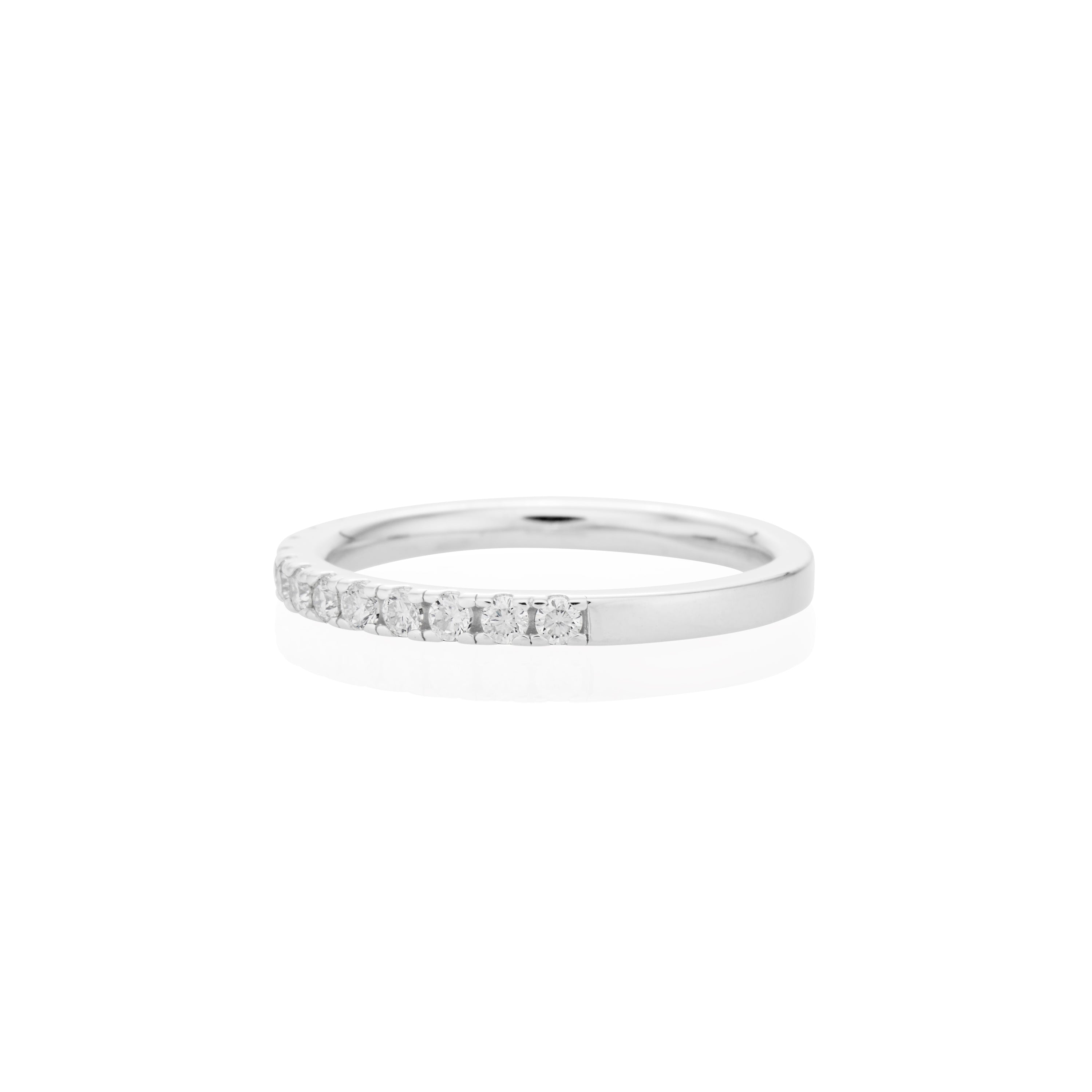 1.8mm Moissanite Half Eternity Ring in 925 Sterling Silver