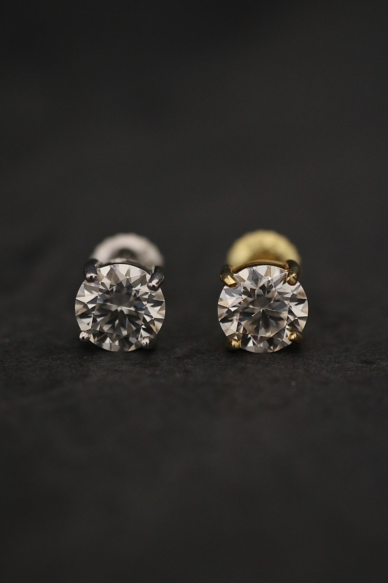 Moissanite Round Cut Stud Earrings